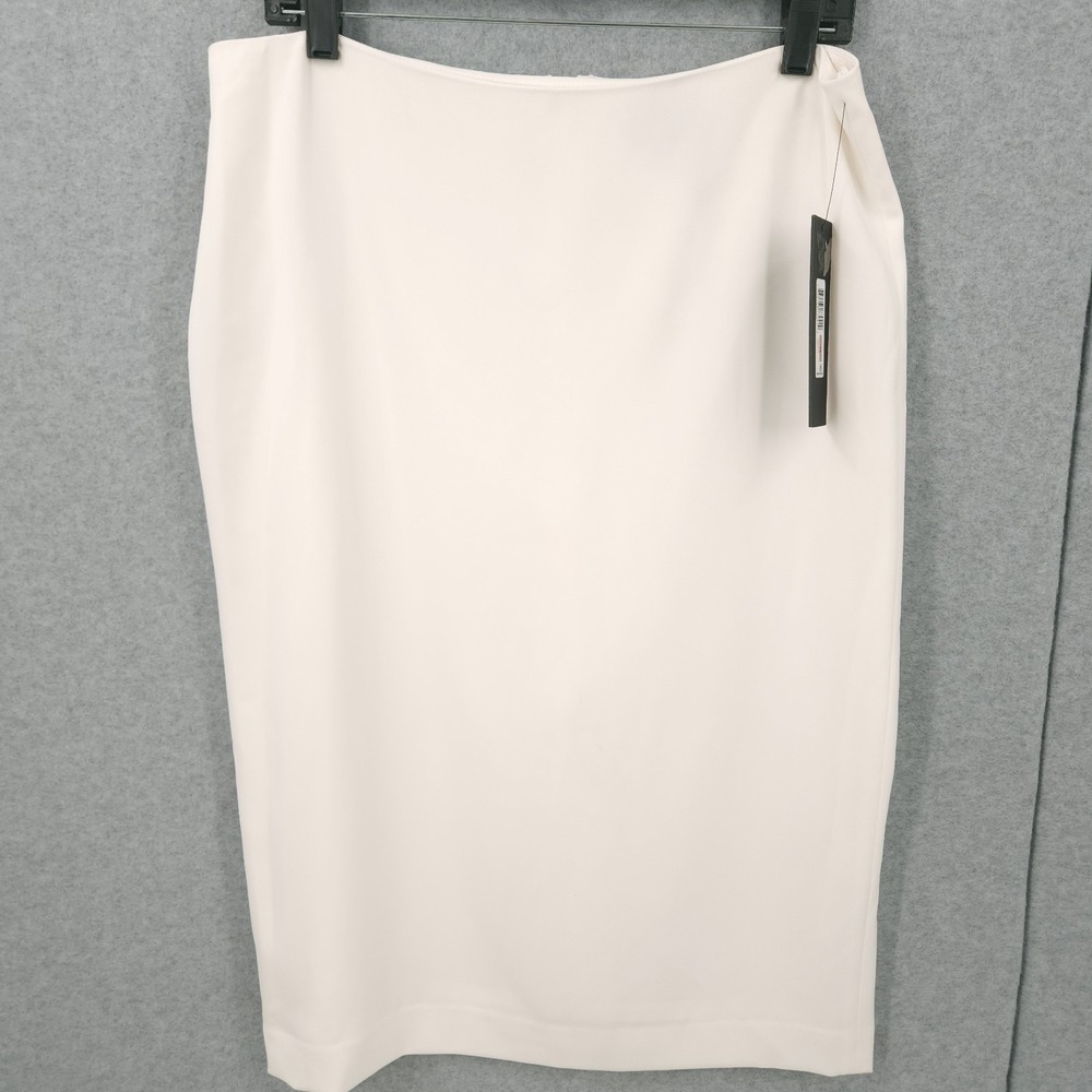 Donna Karan New York Pencil Back Zip Knee High Cream Skirt Womens Size 12 NWT